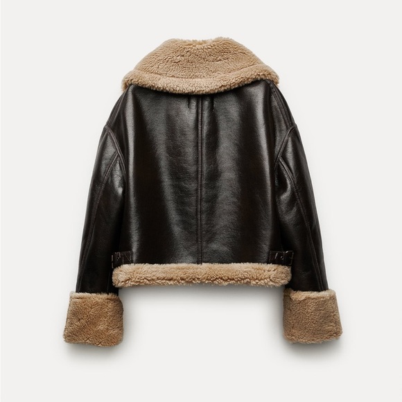 Zara Double-Faced Faux Leather Biker Size small NWT - Picture 6 of 15